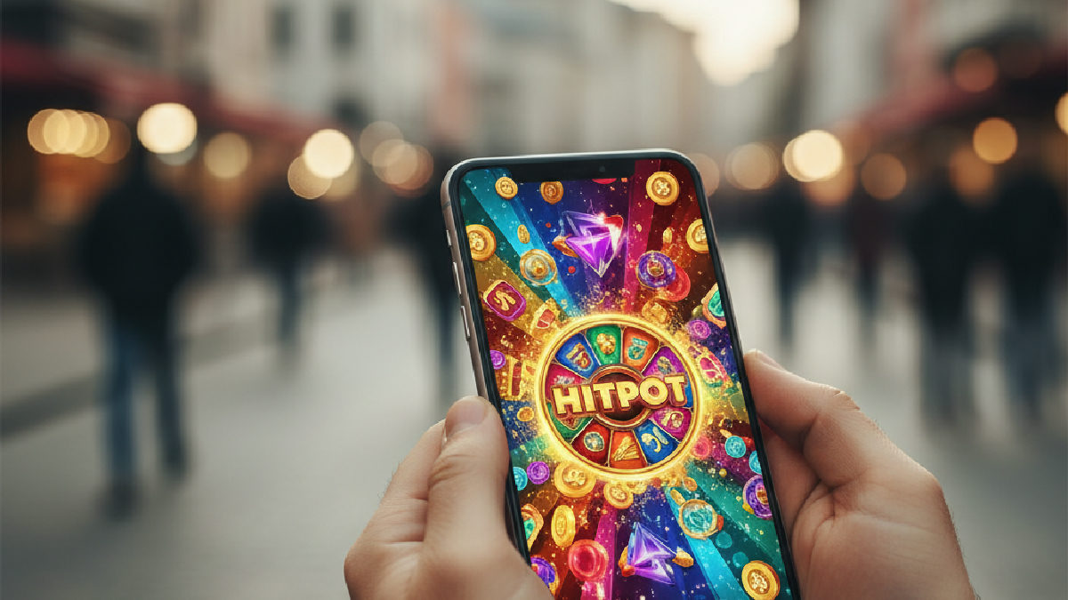 Hitpot mobil uygulamasında casino oyunları oynayan birinin keyifli anı.